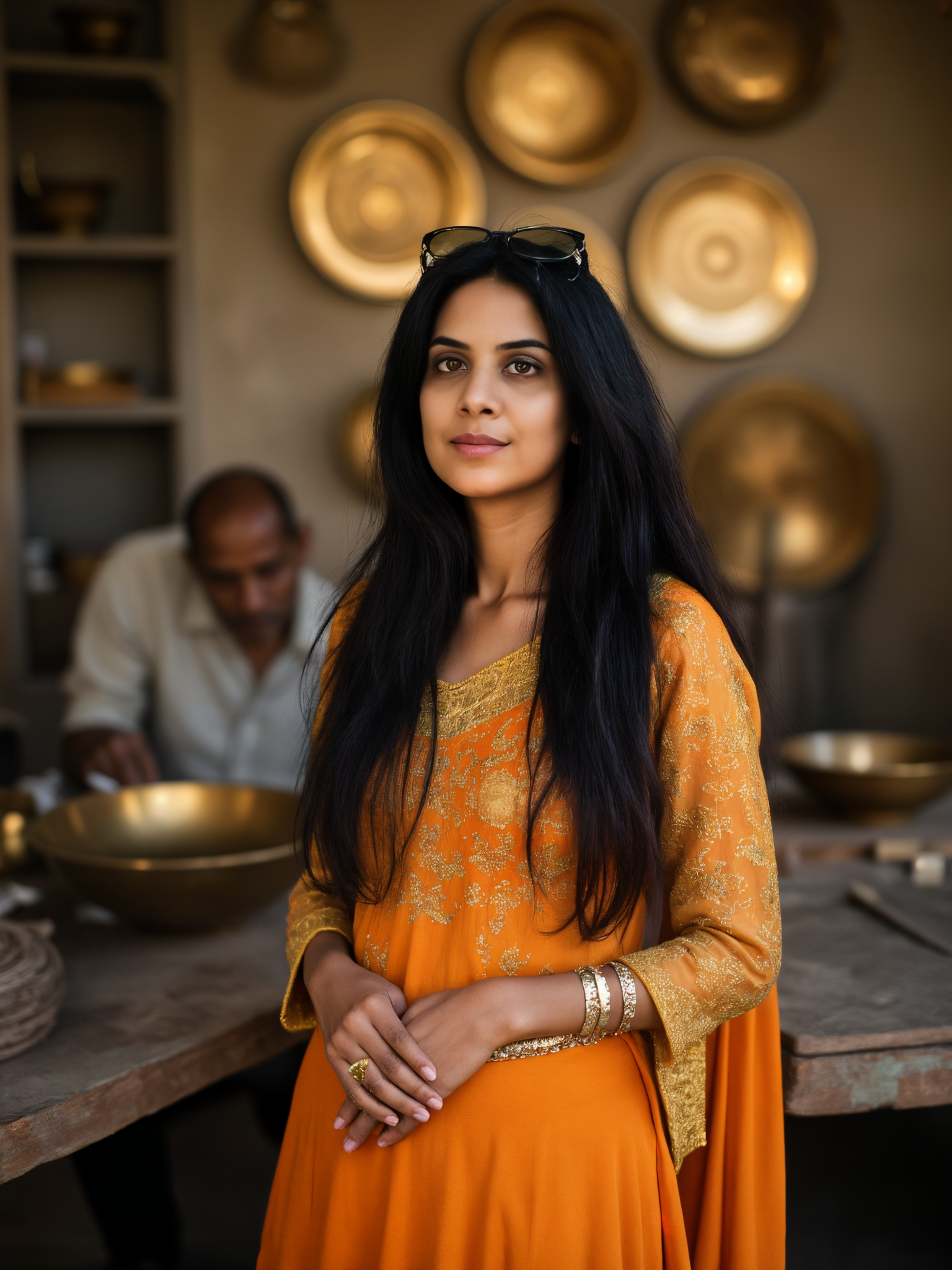 Palitha visiting the brass artisans of Moradabad
