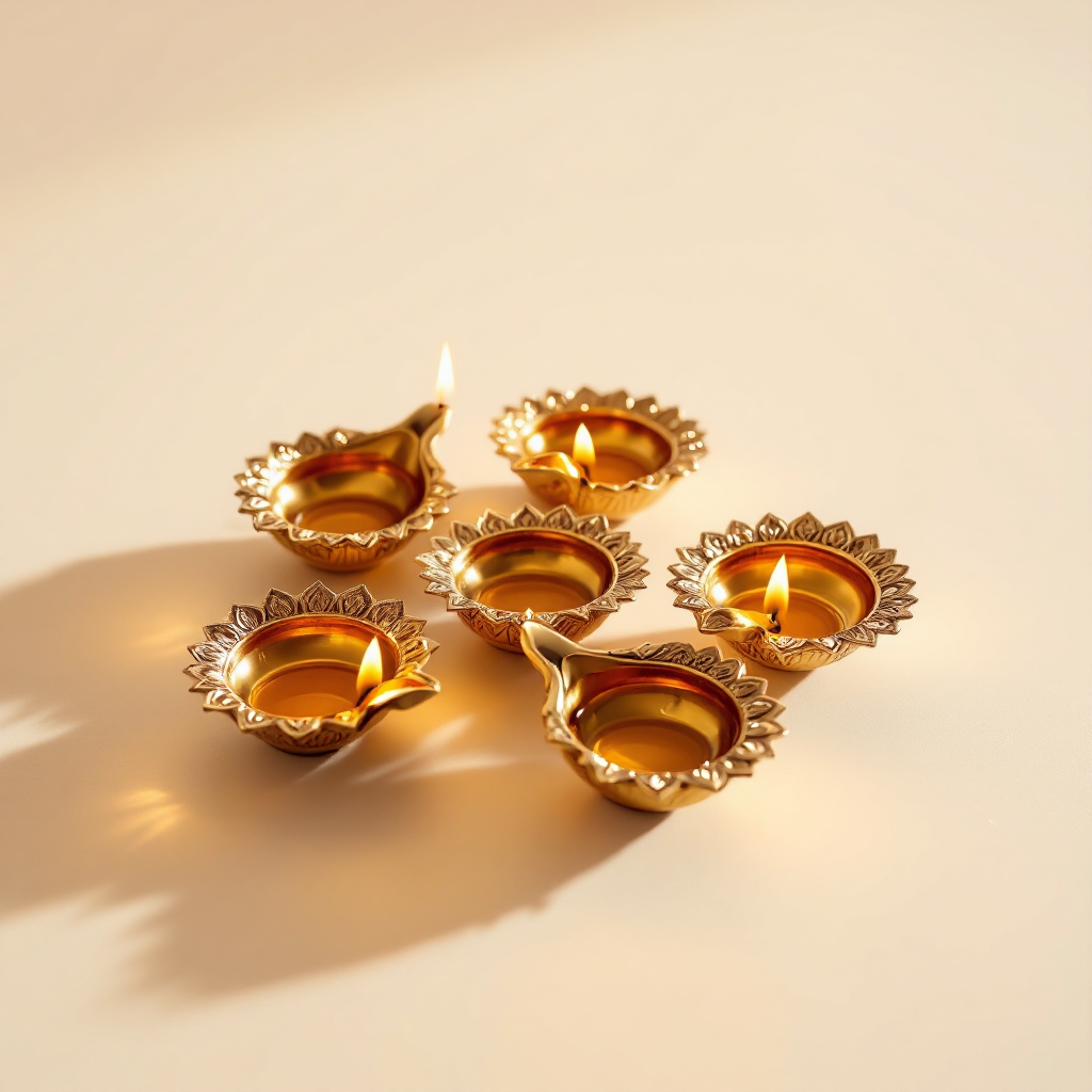 Brass Diya Set