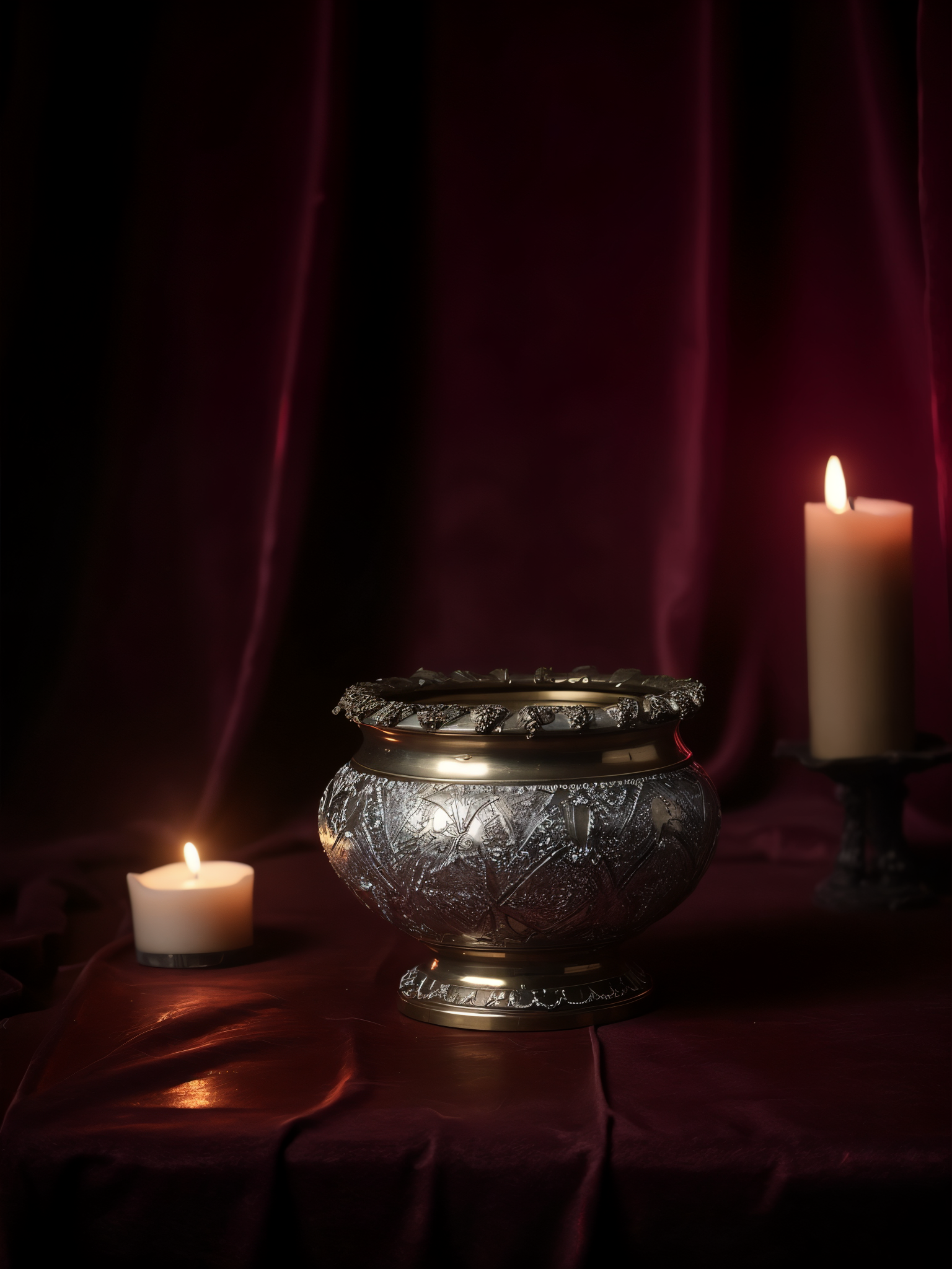 Bidri-ware Silver-Inlay Vessel