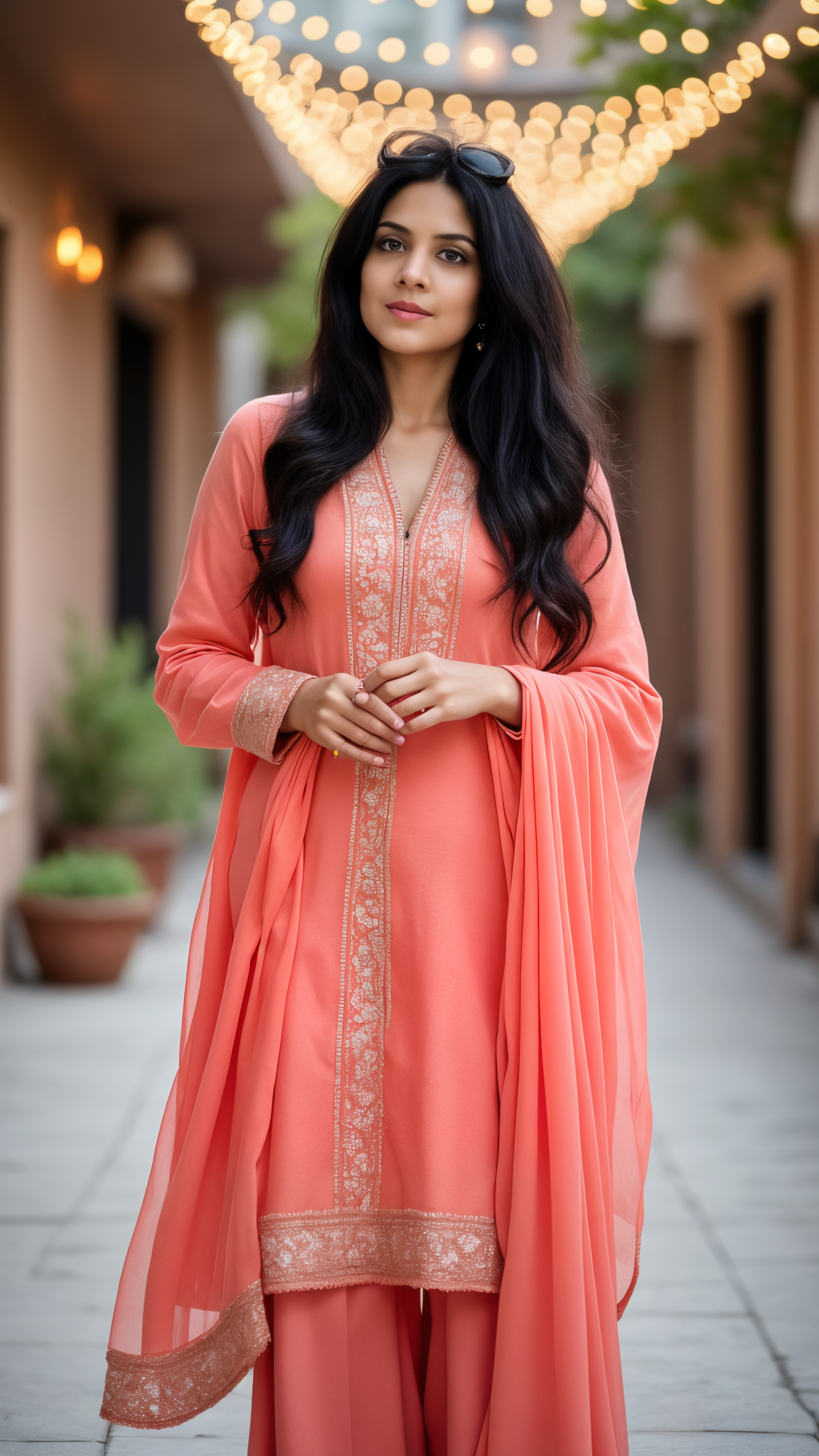 Coral Pink Salwar Kameez